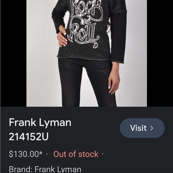 BLACK/SILVER SEQUINED ROCK AND ROLL SWEATER - Picture 8 of 10